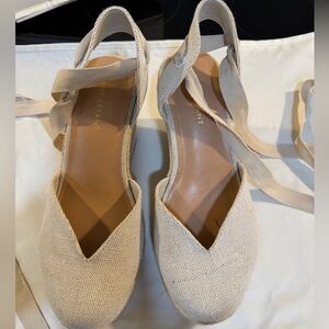 Lane Bryant Beige Espadrille Wedge Sandals